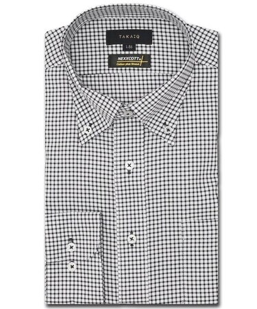 ネクスコットプラス スタンダードフィット ボタンダウン長袖シャツ