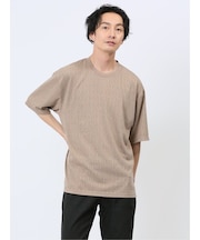 ケーブルジャガード クルーネック半袖Tシャツ