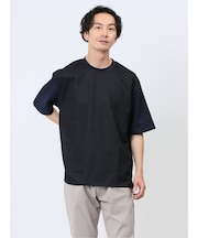 ドビーメッシュ切替 クルーネック半袖Tシャツ