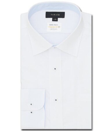 形態安定 吸水速乾 スタンダードフィット ワイドカラー長袖シャツ
