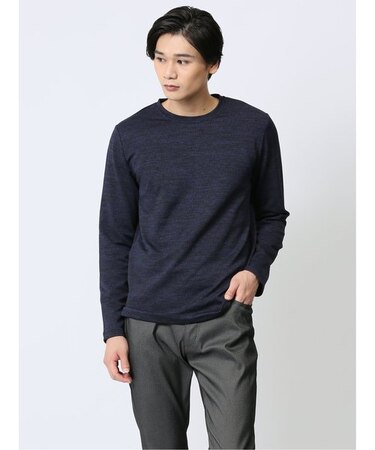 ストレッチジャガード クルーネック長袖Tシャツ