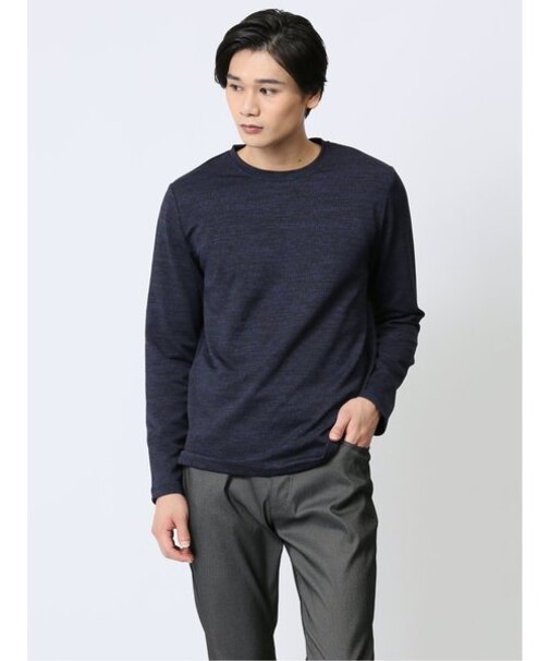 ストレッチジャガード クルーネック長袖Tシャツ