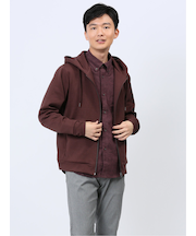 ジャガード フルジップ長袖パーカー