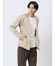 スエード調 ボタンレスカーディガン 