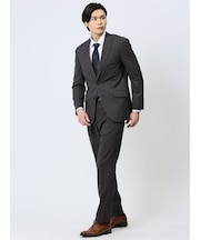 ストレッチウォッシャブル レギュラーフィット 2ボタン2ピーススーツ ピンヘッドグレー