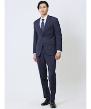 ストレッチウォッシャブル レギュラーフィット 2ボタン2ピーススーツ 千鳥紺