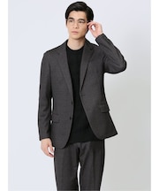 TechMove スリムフィット 2ボタンジャケット 組織茶(セットアップ可能)