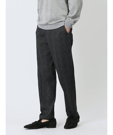 TechMove スリムフィット ノータックパンツ チェックグレー(セットアップ可能)