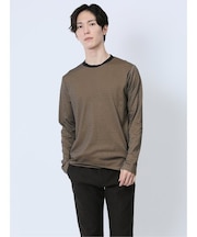 コードレーンタックボーダー クルーネック長袖Tシャツ