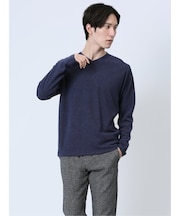 引き揃え杢 Vネック長袖Tシャツ