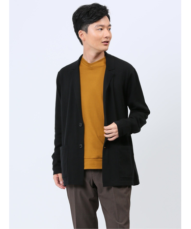 綿混ニット 2ボタン テーラードジャケット