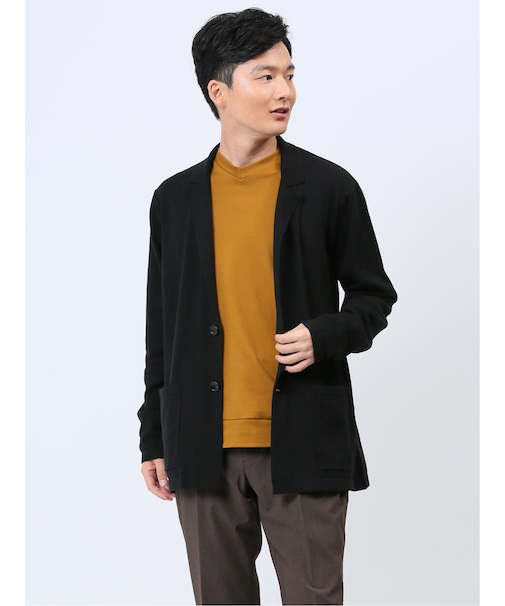 綿混ニット 2ボタン テーラードジャケット