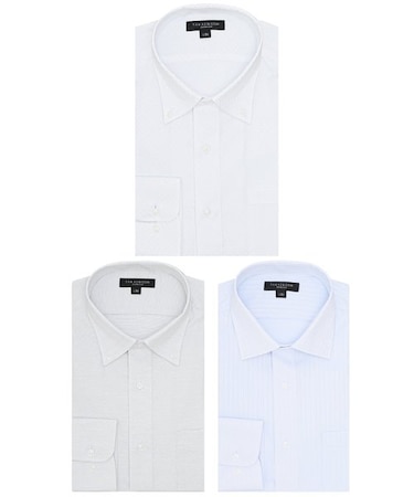 【WEB限定】形態安定 吸水速乾 スタンダードフィット 長袖シャツ3枚セット MIX