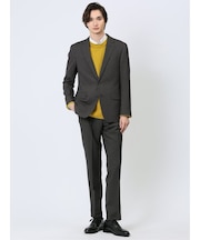 Woolen Tec On スリムフィット 2ボタン2ピーススーツ 千鳥グレー