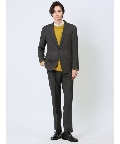 Woolen Tec On スリムフィット 2ボタン2ピーススーツ 千鳥グレー