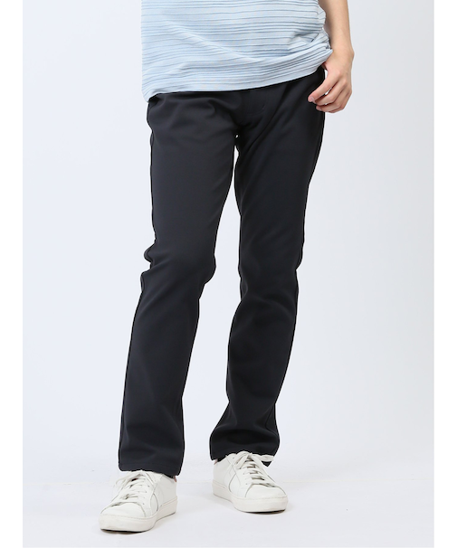 クロスストレッチ+ジャージー スリムパンツ