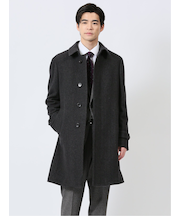 ウール混 ステンカラーコート カルゼグレー