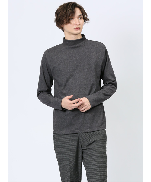 起毛モックネックロングシャツLグレー SWEET SY32 YEARS起毛モック