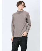 ストレッチ起毛 モックネック 長袖Tシャツ
