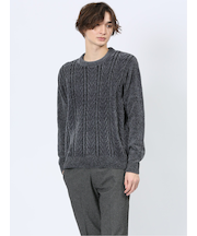 モールジャガード モックネックニット