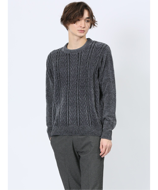 モールジャガード モックネックニット