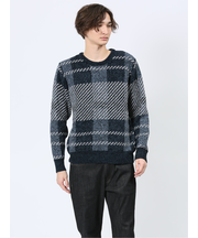 モールジャガードチェック クルーニット