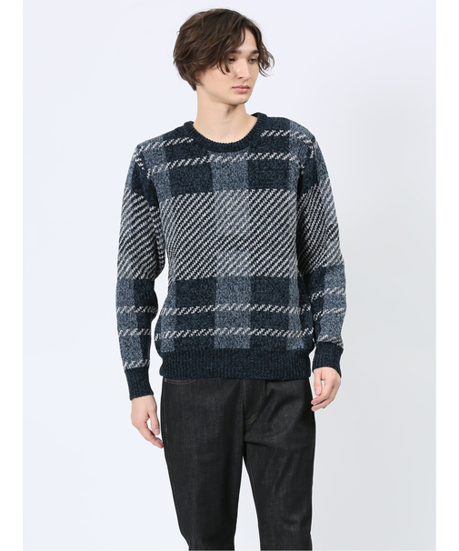 モールジャガードチェック クルーニット