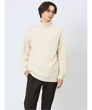 クロスストレッチ ジャガード タートルニット
