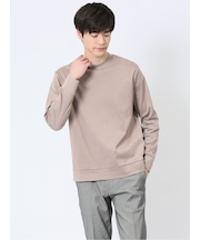 【DRESS T-SHIRT】綿ストレッチ モックネック長袖Tシャツ