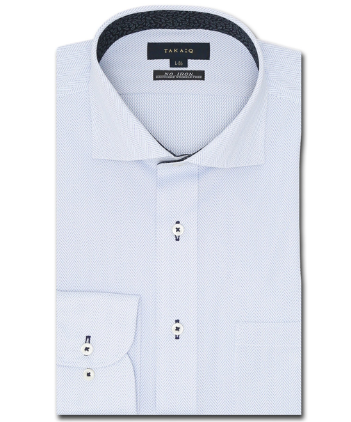 ノーアイロンストレッチ スタンダードフィット カッタウェイ長袖ニットシャツ