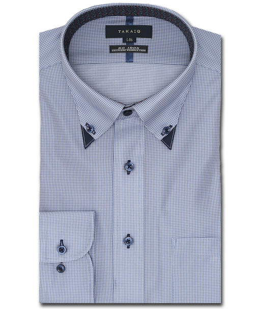 ノーアイロンストレッチ スタンダードフィット ボタンダウン長袖ニットシャツ