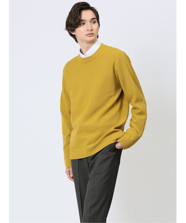 クロスストレッチ 鹿の子編み クルーニット