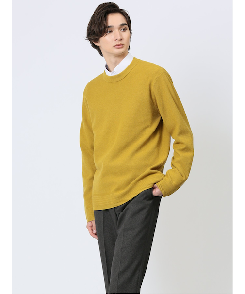 クロスストレッチ 鹿の子編み クルーニット