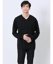 メランジポンチ Vネック長袖Tシャツ