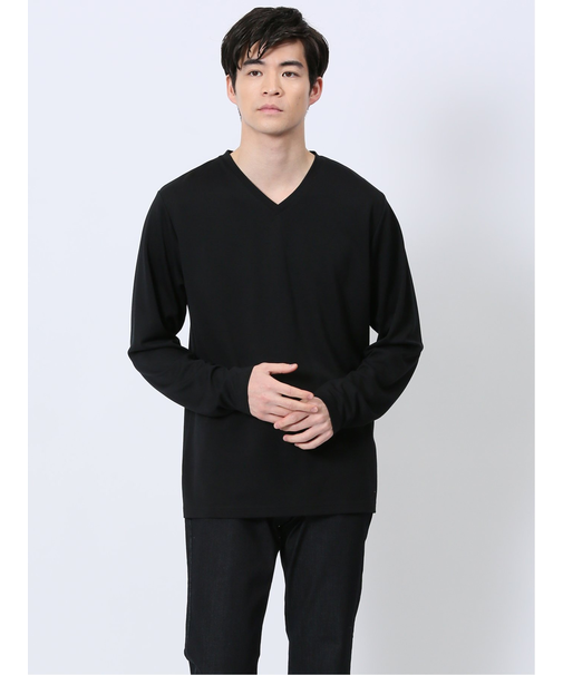 メランジポンチ Vネック長袖Tシャツ