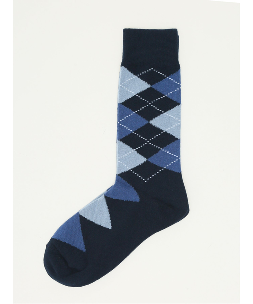 ストレッチ抗菌防臭 アーガイル柄クルーソックス