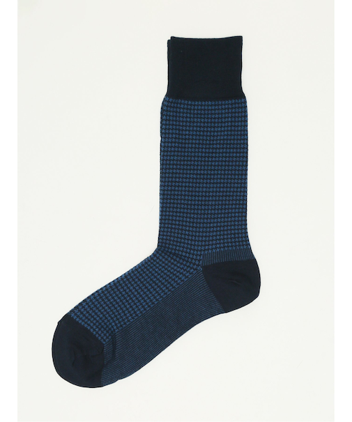 抗菌防臭 千鳥柄クルーソックス