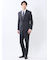 Woolen Tec On スリムフィット 2ボタン2ピーススーツ チェック紺