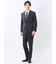 Woolen Tec On スリムフィット 2ボタン2ピーススーツ チェック紺