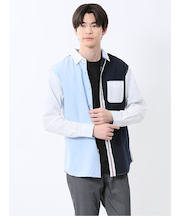 【WEB限定】綿オックス トリコテープ レギュラーカラー長袖シャツ
