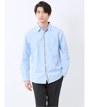 【WEB限定】綿オックス トリコテープ レギュラーカラー長袖シャツ