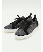 外羽根 ニット×スエード スニーカー