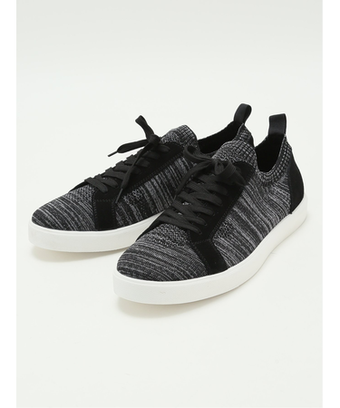 外羽根 ニット×スエード スニーカー