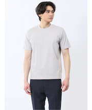 【DRESS T-SHIRT】綿ストレッチ スロープネック半袖Tシャツ