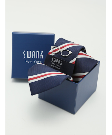 スワンク/SWANK ネクタイ＆タイバーセット