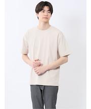 ストレッチ ニット衿 クルーネック半袖Tシャツ