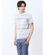 ポップコーンボーダー クルーネック半袖Tシャツ