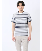 ポップコーンボーダー クルーネック半袖Tシャツ