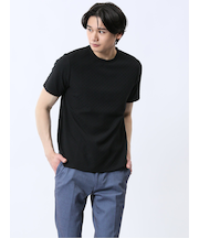 リンクス幾何学柄ジャガード クルーネック半袖Tシャツ