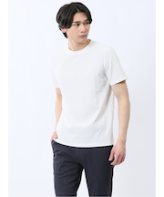 リンクス幾何学柄ジャガード クルーネック半袖Tシャツ